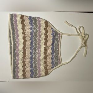 Multi-color Women’s Crochet Halter Top- Size Large